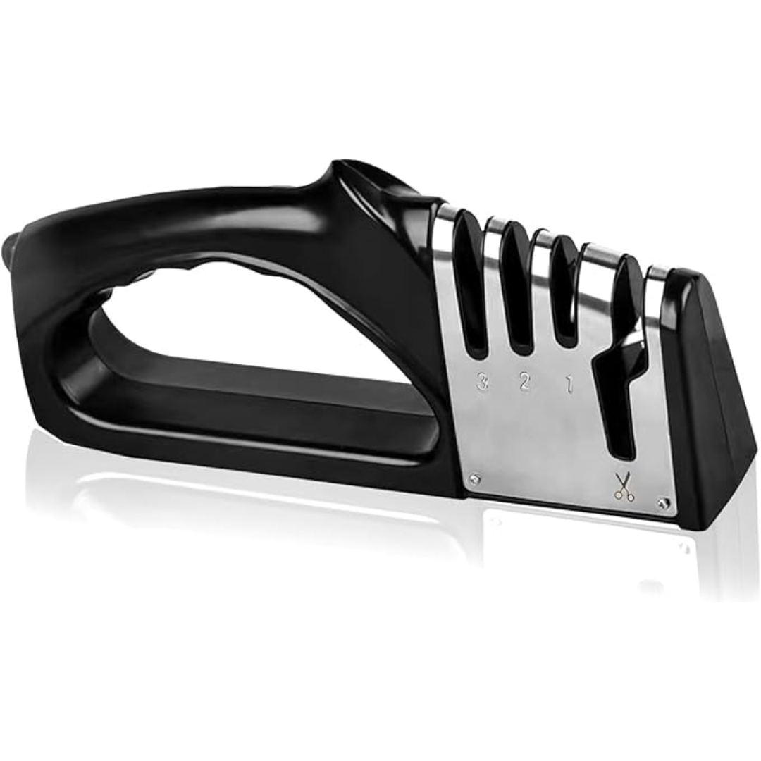 Afilador de cuchillos manual 4 en 1 -Fácil y seguro.