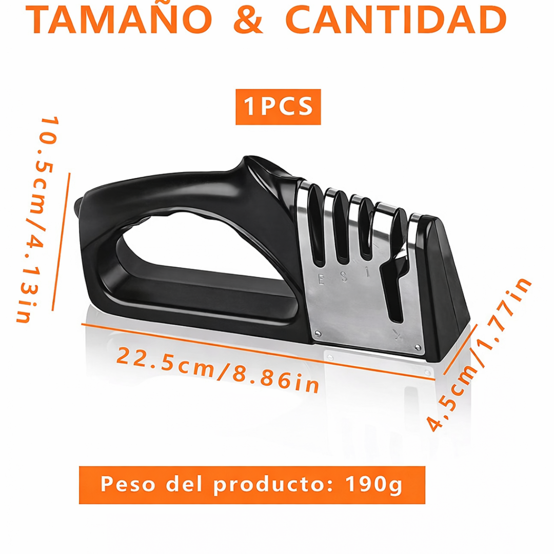 Afilador de cuchillos manual 4 en 1 -Fácil y seguro.
